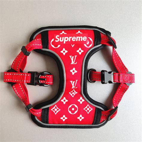 louis vuitton supreme dog clothes|Louis Vuitton dog collar leash.